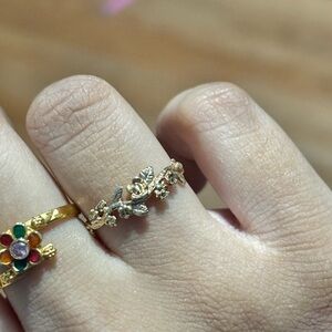 9K VINTAGE FLORAL RING